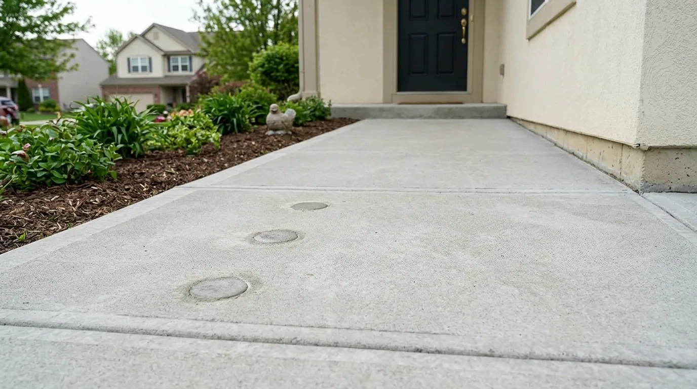 The finished result of professional concrete leveling: the completed work looking clean, correct — Lexington, KY