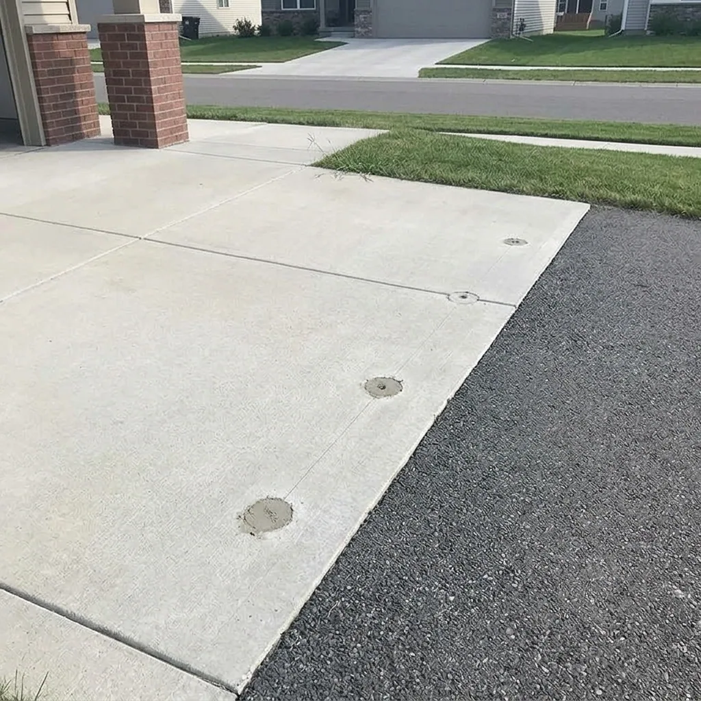 The finished result of professional concrete leveling: the completed work looking clean, correct — Lexington, KY